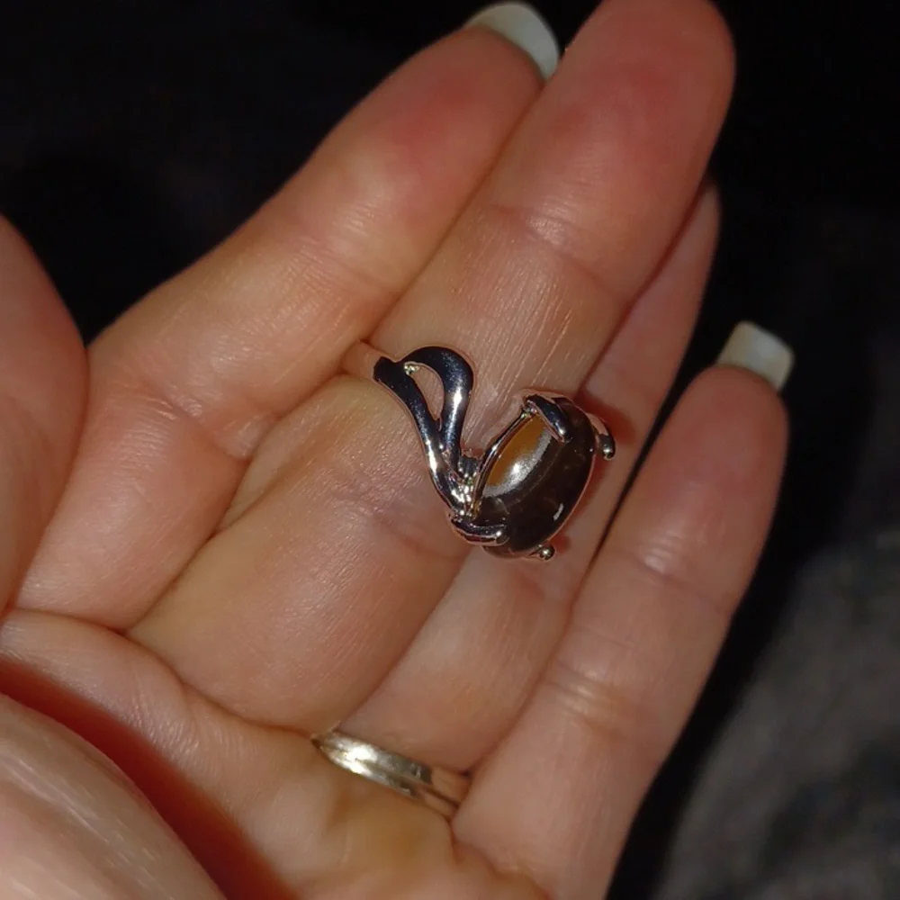 New silver brown ring size 7 #7 - Picture 3 of 3